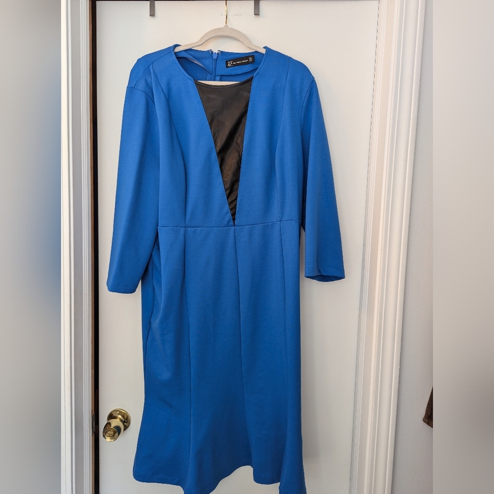 New York & Company Royal Blue Long Sleeve Dress